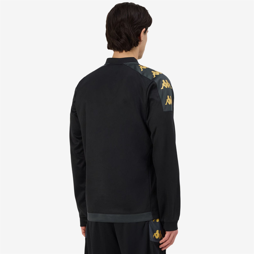 Black Grey Men's Football Training Fleece Jacket with Zip Pockets main