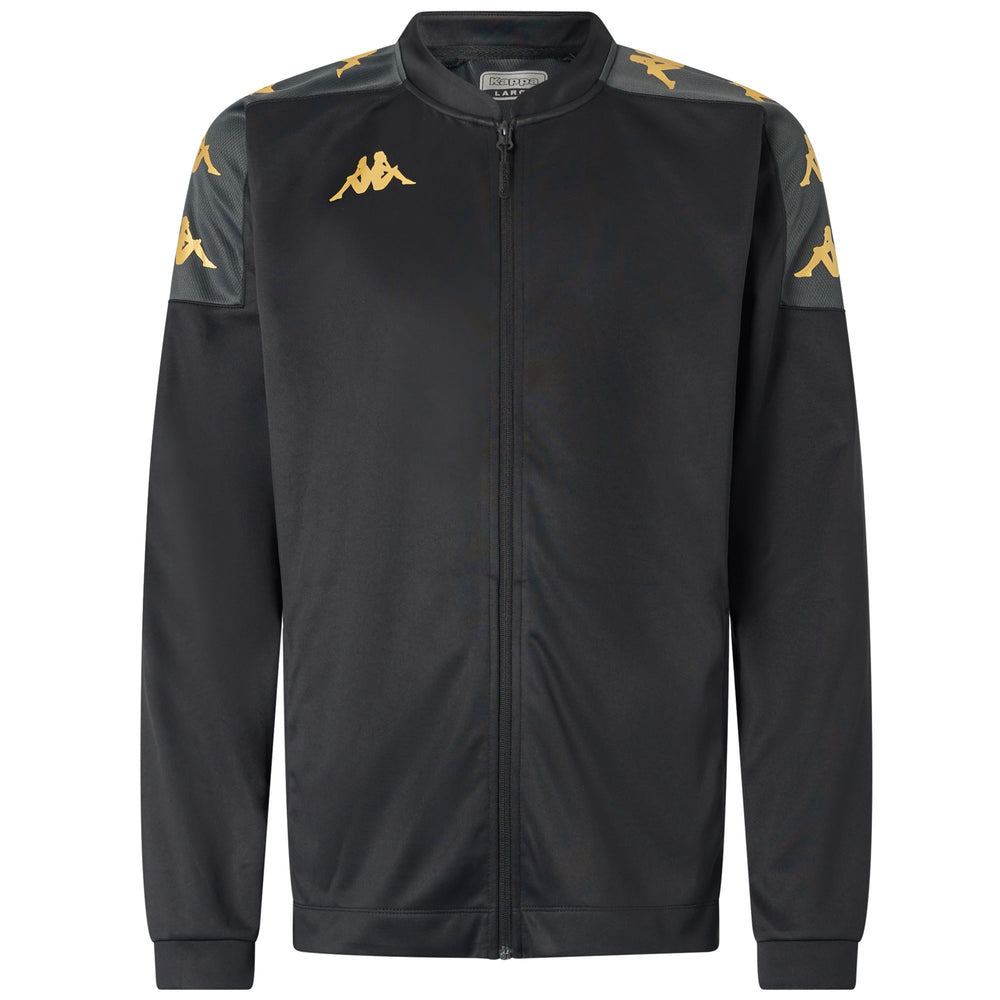 Black Grey Men's Football Training Fleece Jacket with Zip Pockets 02