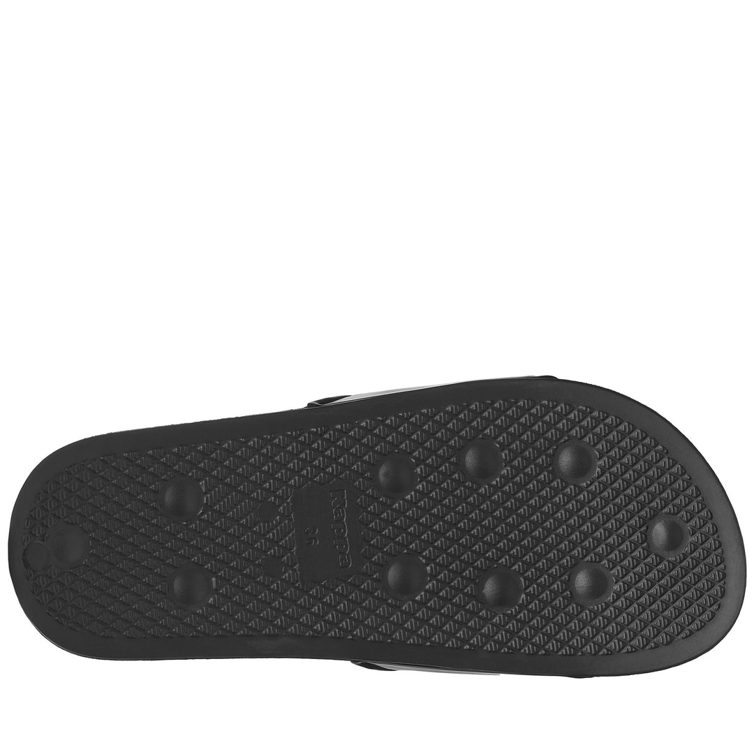 Flip-Flops Unisex LOGO NOLES Stripe BLACK-WHITE-WHITE Dressed Front (jpg Rgb)	