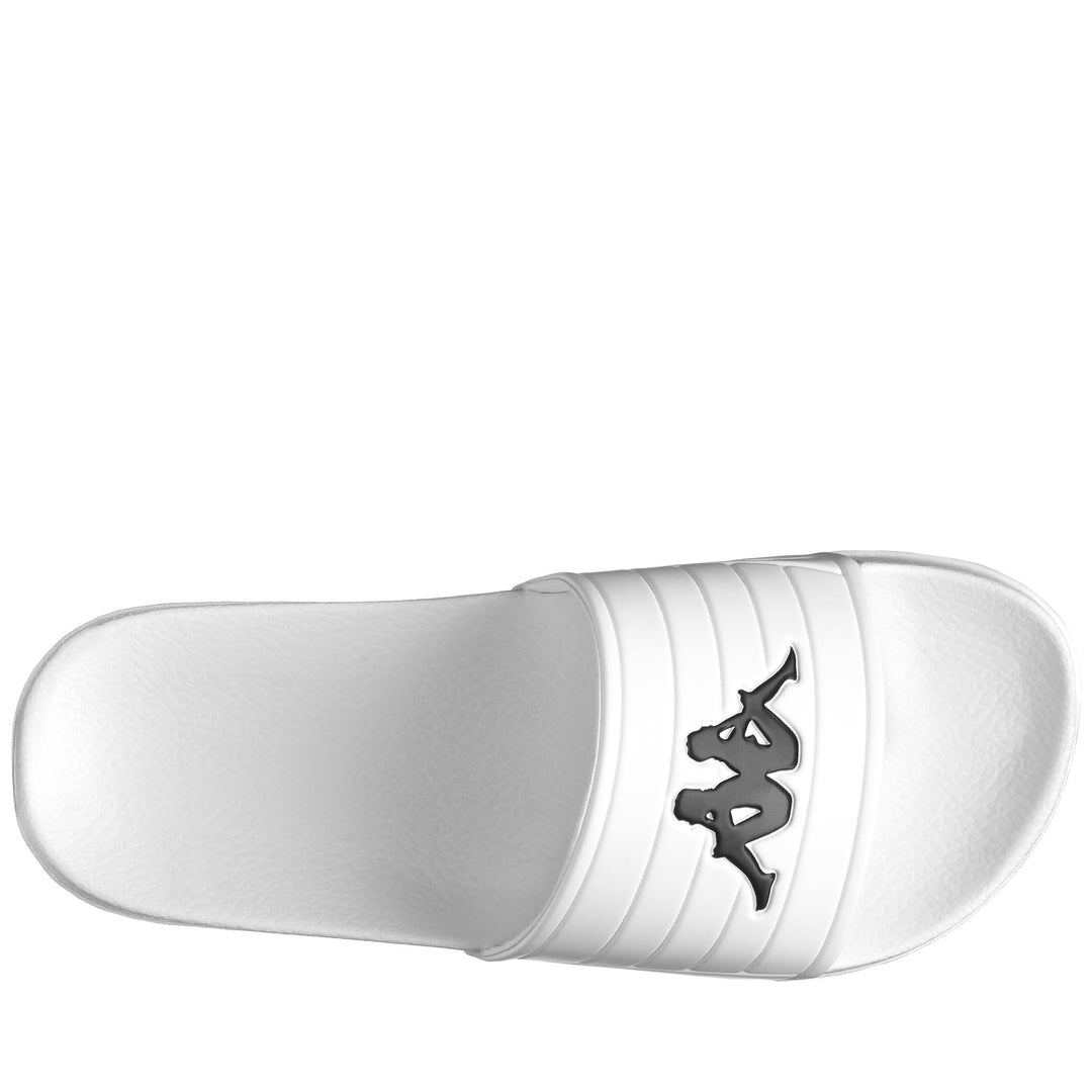 Flip-Flops Unisex LOGO NOLES Stripe WHITE-BLACK-BLACK Dressed Back (jpg Rgb)		