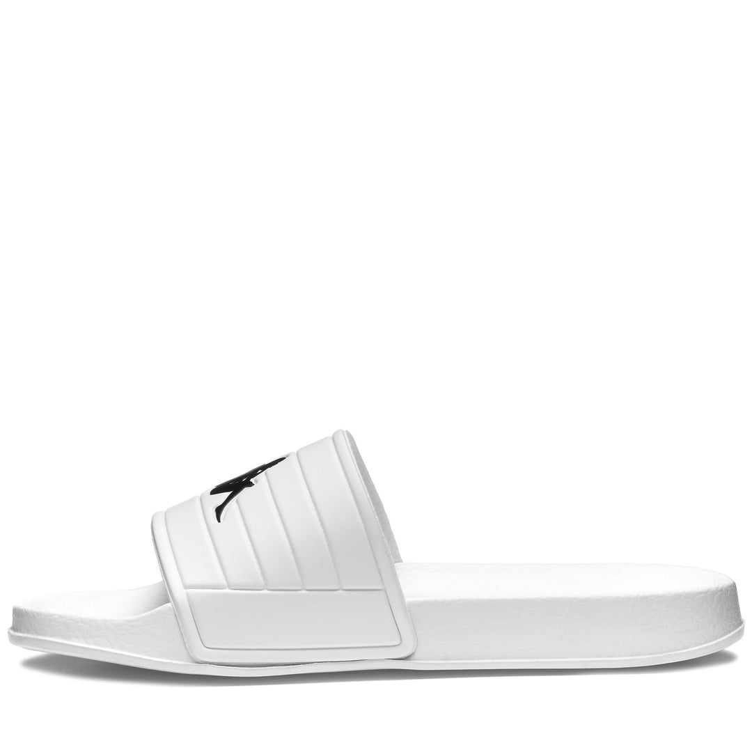 Flip-Flops Unisex LOGO NOLES Stripe WHITE-BLACK-BLACK Dressed Side (jpg Rgb)		