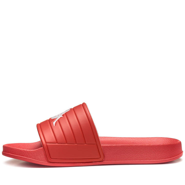 Flip-Flops Unisex LOGO NOLES Stripe RED-WHITE-WHITE Dressed Side (jpg Rgb)		