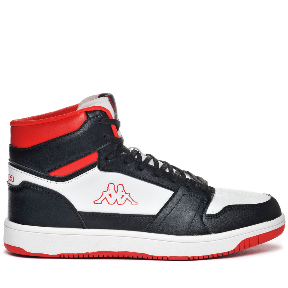 Sneakers Unisex LOGO BASIL MD Mid Cut WHITE-BLACK-RED Photo (jpg Rgb)			