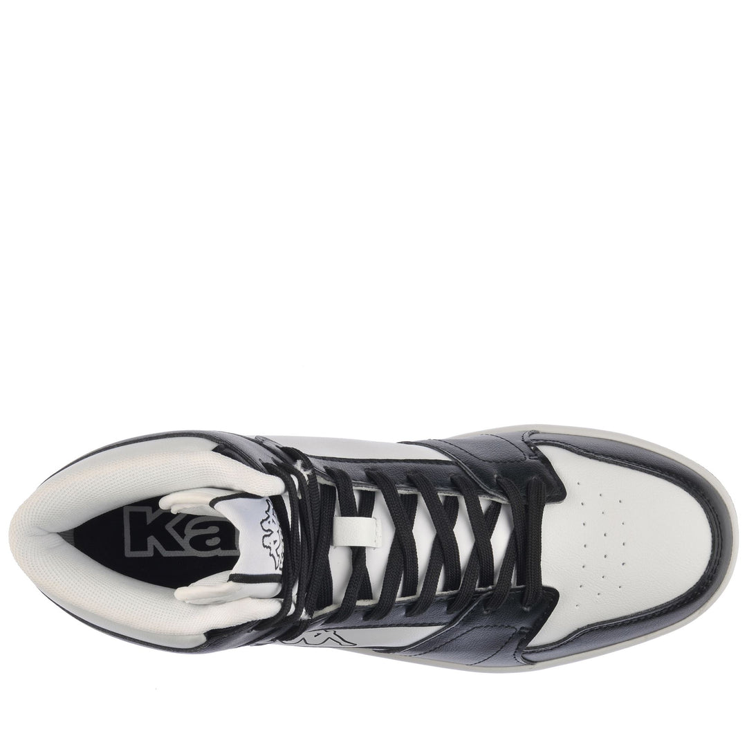 Sneakers Unisex LOGO BASIL MD Mid Cut WHITE-BLACK Dressed Back (jpg Rgb)		