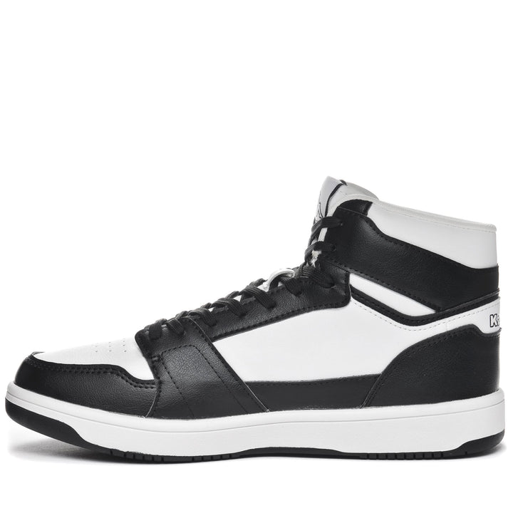 Sneakers Unisex LOGO BASIL MD Mid Cut WHITE-BLACK Dressed Side (jpg Rgb)		