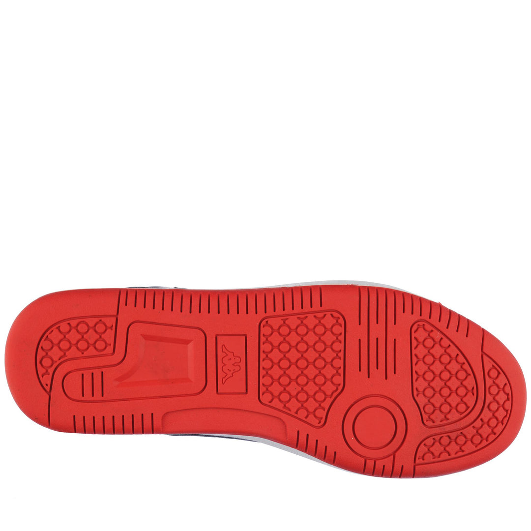 Sneakers Unisex LOGO BERNAL Low Cut WHITE-BLACK-RED Dressed Front (jpg Rgb)	