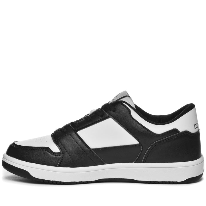 Sneakers Unisex LOGO BERNAL Low Cut WHITE-BLACK Dressed Side (jpg Rgb)		