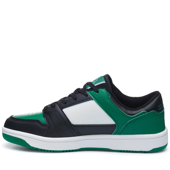 Sneakers Unisex LOGO BERNAL Low Cut GREEN MD-BLACK-WHITE Dressed Side (jpg Rgb)		