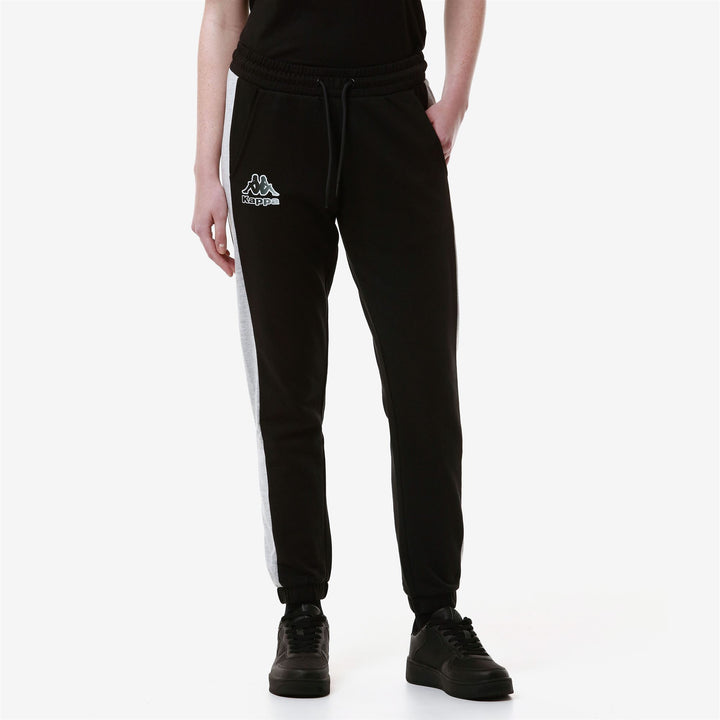 Pants Woman LOGO FESIA Sport Trousers BLACK - GREY MD MEL Detail (jpg Rgb)			