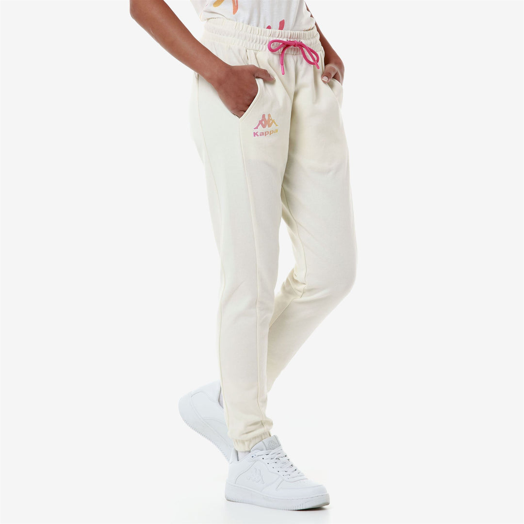 Pants Woman LOGO FESIA Sport Trousers WHITE WHISPER Dressed Front Double		