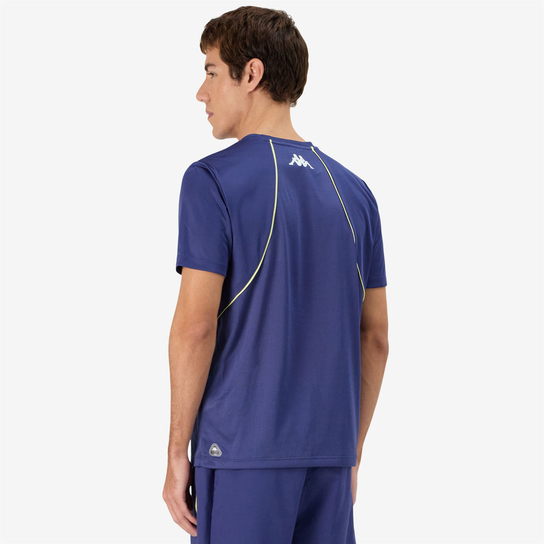 Blue Yellow Men's Padel Active Jersey Shirt with Mesh Inserts main