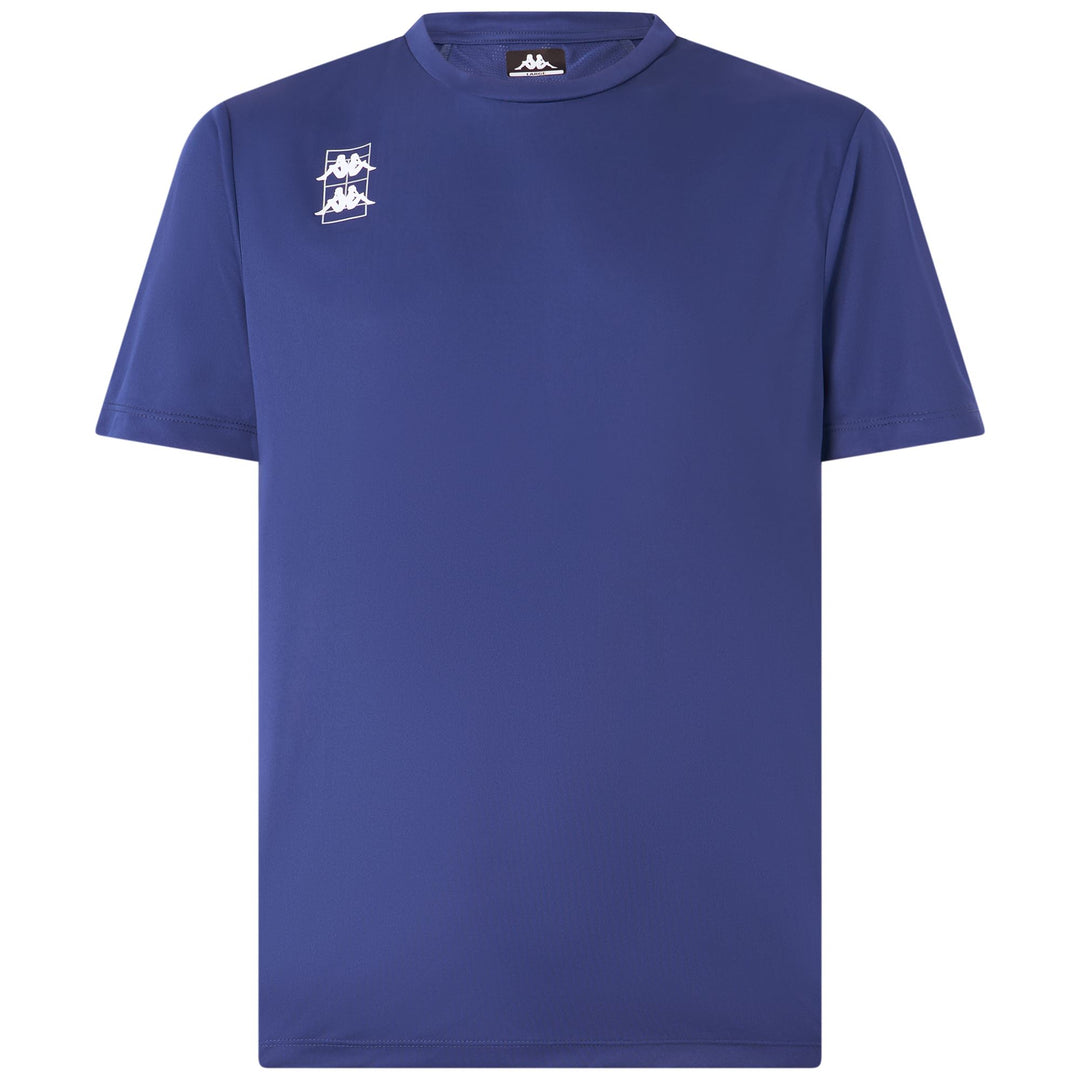 Camiseta deportiva de pádel azul y amarilla para hombre con inserciones de malla 01