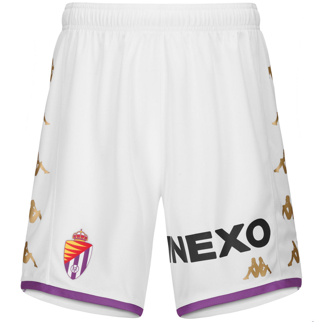 Pantalones cortos blancos de fútbol para hombre del Real Valladolid en tejido interlock. 01