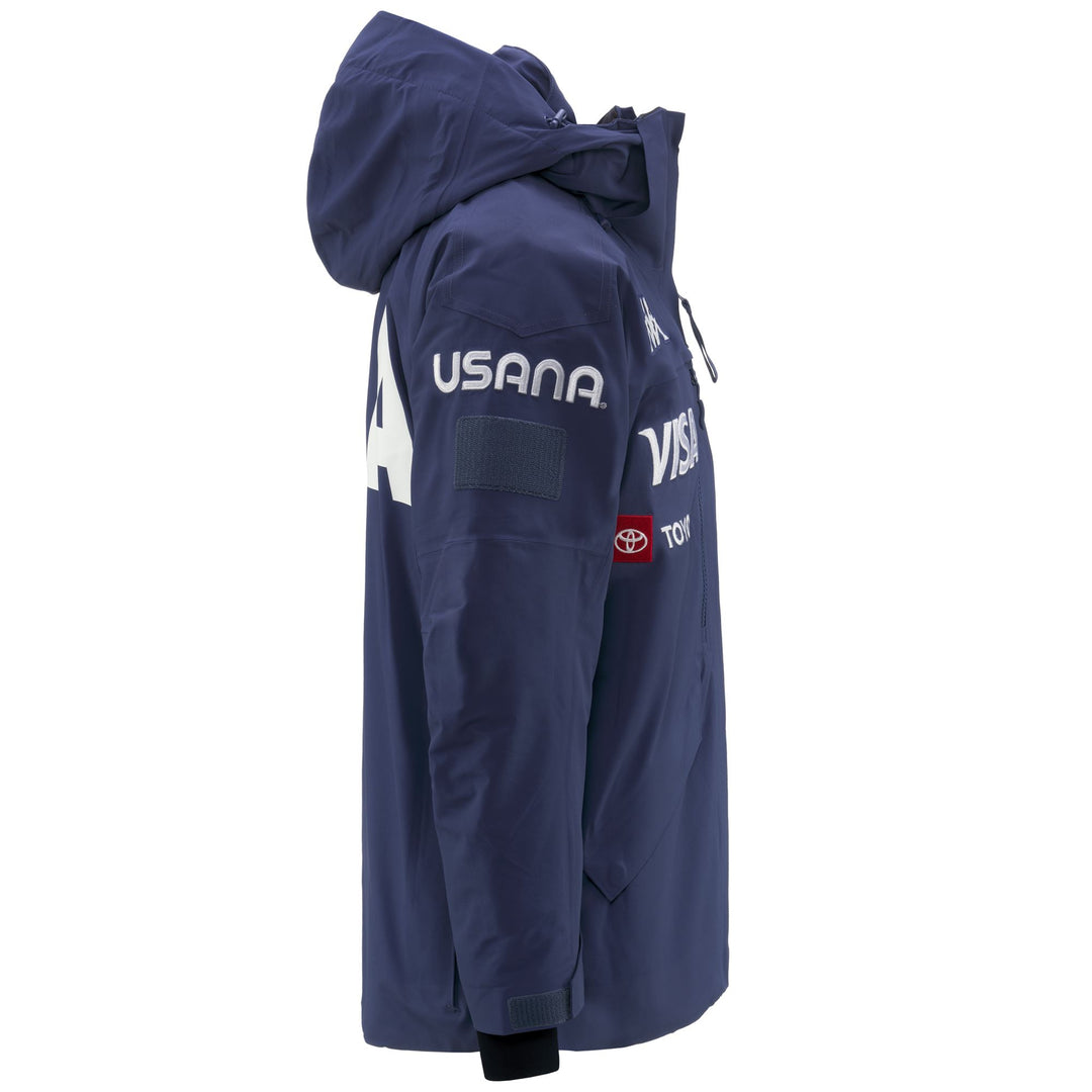 Blue Men's Waterproof Stretch Ski Jacket with Detachable Hood main