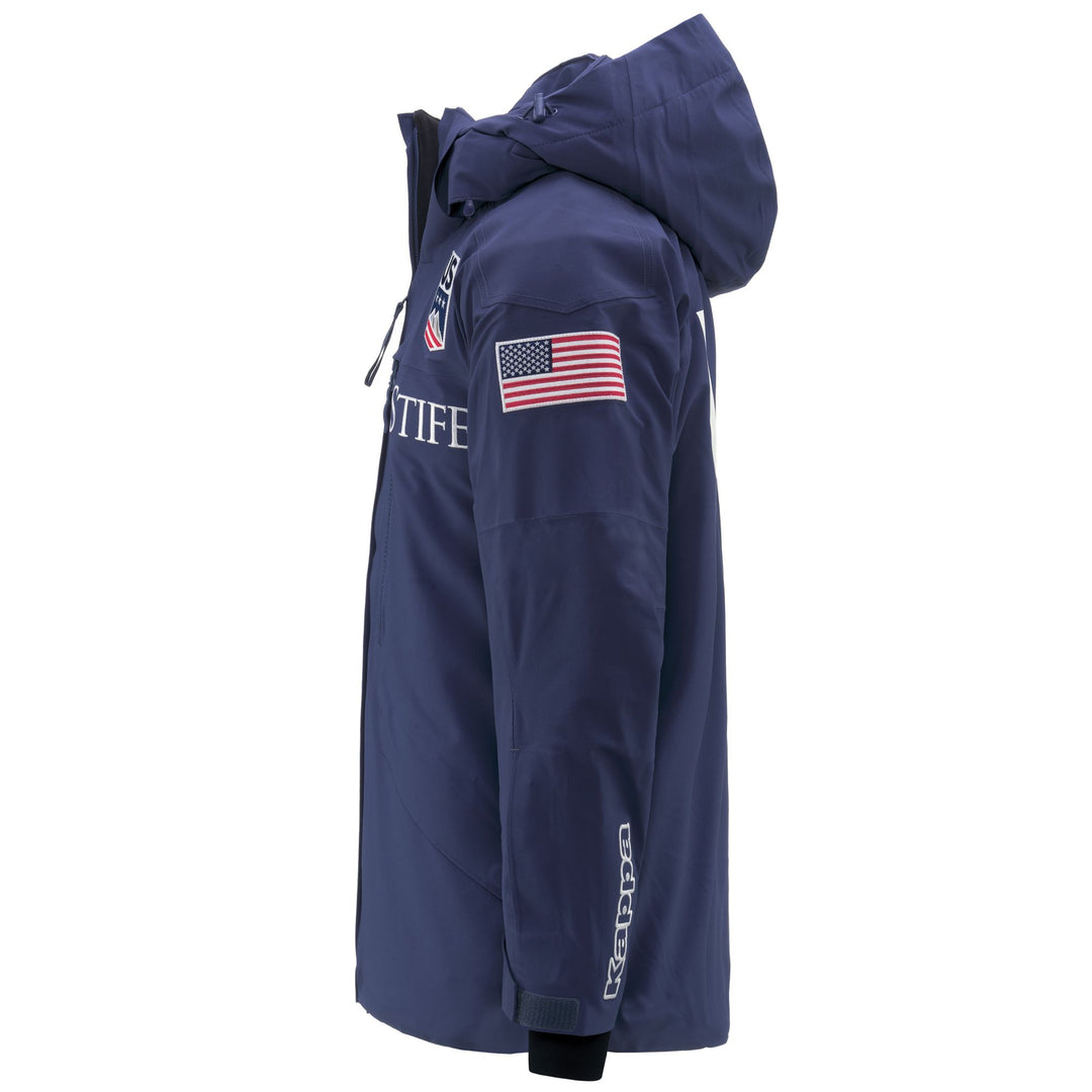 Blue Men's Waterproof Stretch Ski Jacket with Detachable Hood main