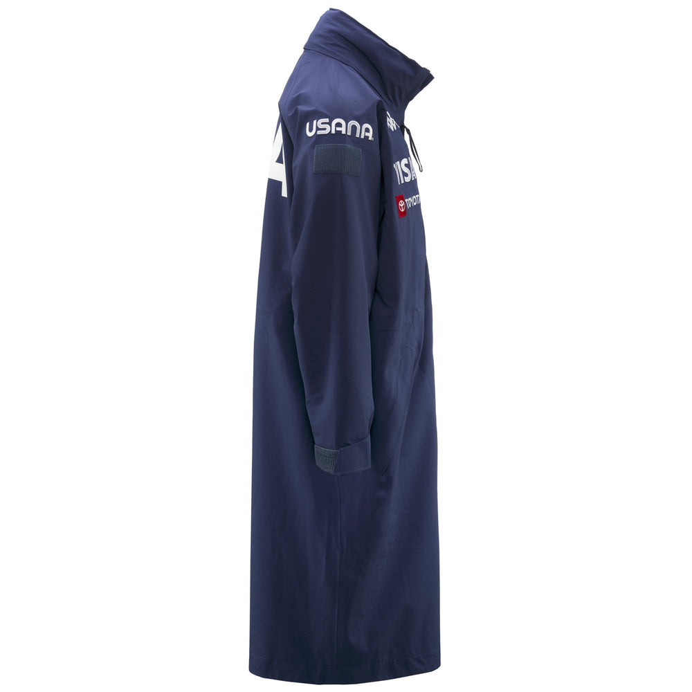 Giacca lunga da sci unisex blu con tessuto impermeabile 02