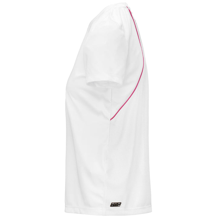 Active Jerseys Woman KOMBAT PADEL FITASI Shirt WHITE Dressed Front (jpg Rgb)	
