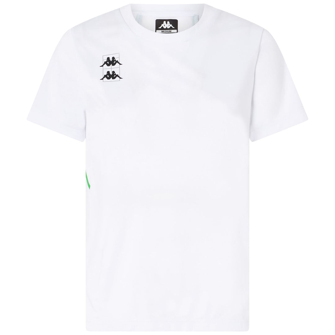 Camiseta deportiva de pádel para mujer verde flúor con inserción de malla 01