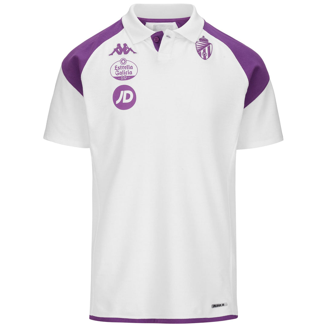 Polo da uomo bianca slim fit del Real Valladolid Football 01