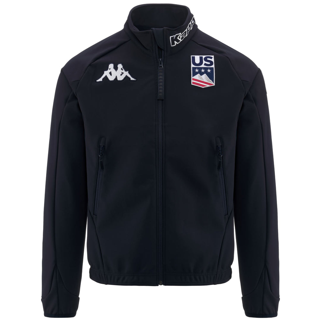 Veste de ski imperméable bleue unisexe coupe ajustée 01