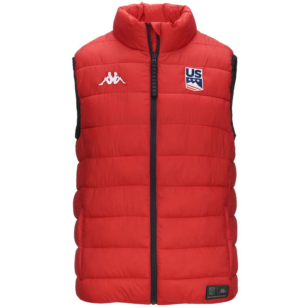 Red Unisex Slim Fit Ski Vest with Side Zip Pockets 02