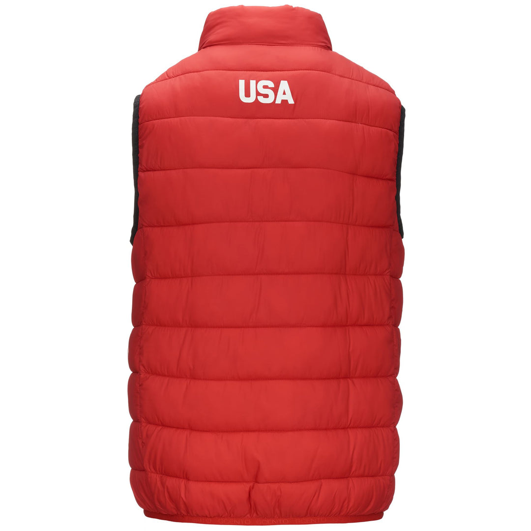 Gilet de ski rouge unisexe coupe ajustée avec poches latérales zippées main