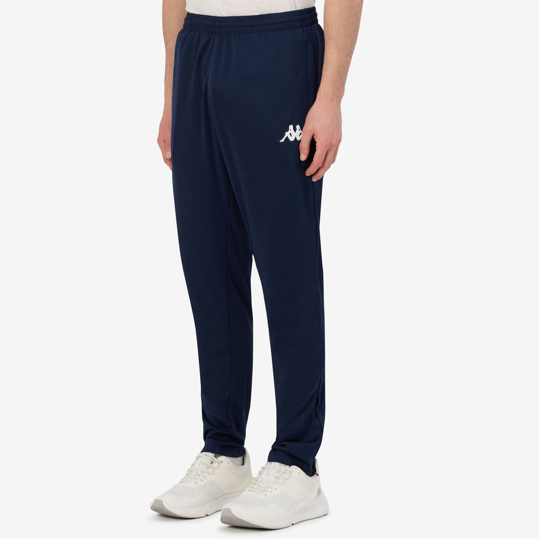 Pantalon d'entraînement de football pour homme, coupe slim, en tissu piqué bleu main