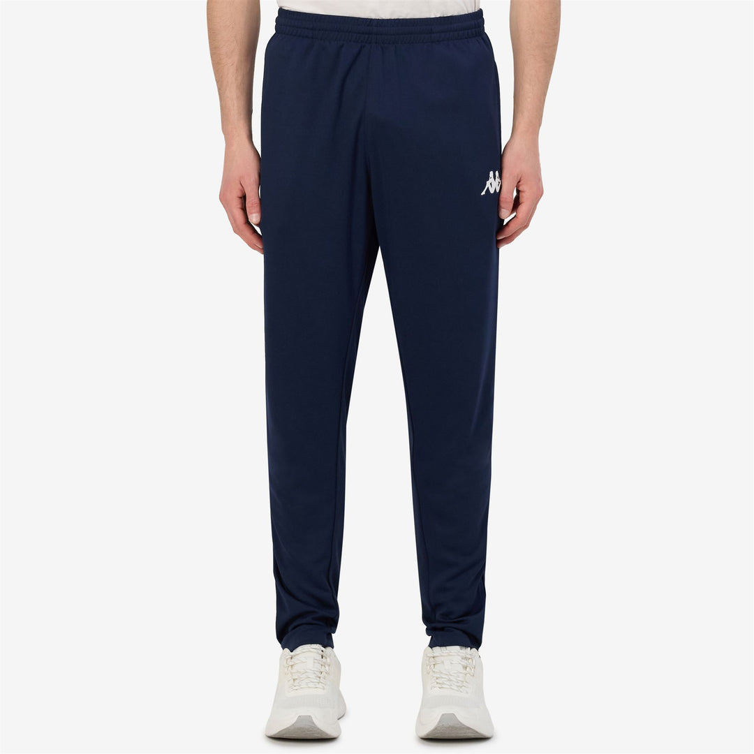 Pantalon d'entraînement de football pour homme, coupe slim, en tissu piqué bleu main