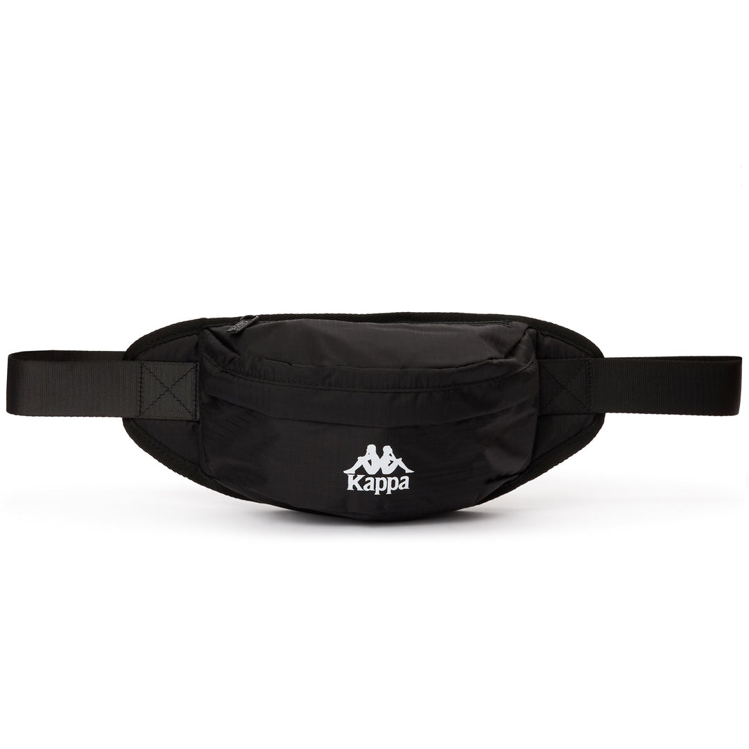 Black White Unisex Sport Waist Bag with Zip Pockets 01