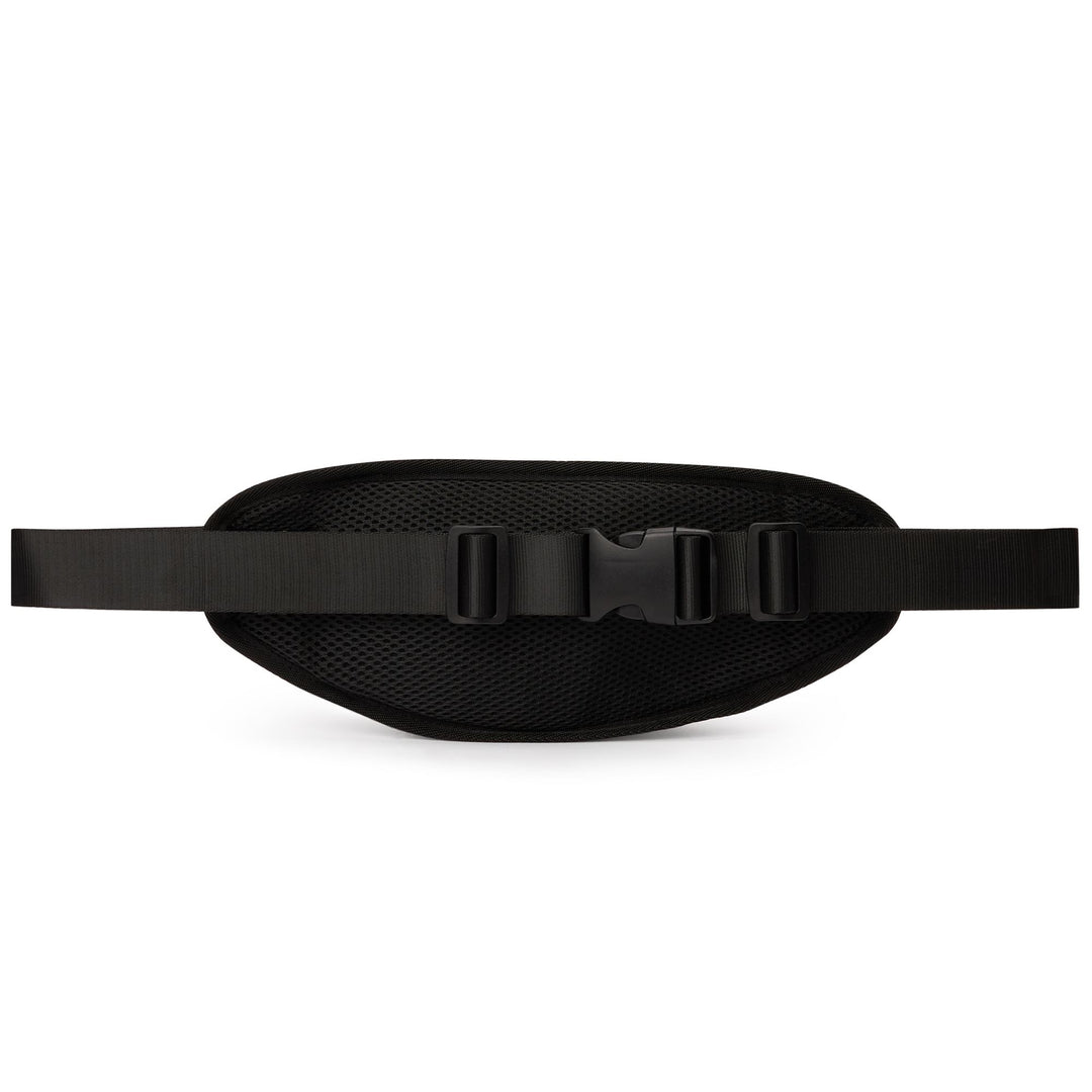 Black White Unisex Sport Waist Bag with Zip Pockets main