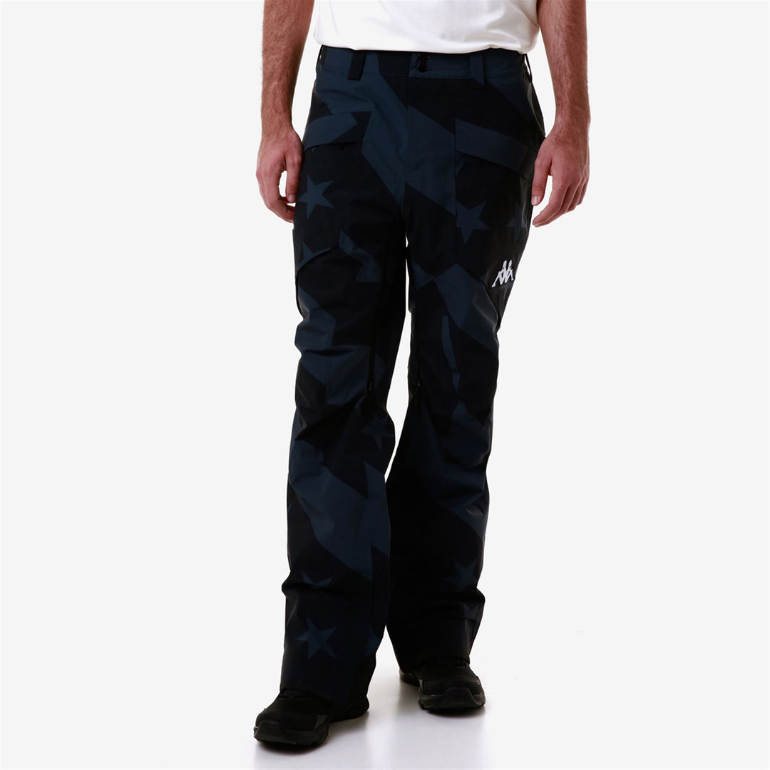 Pantalon de snowboard bleu unisexe coupe classique avec protection imperméable main