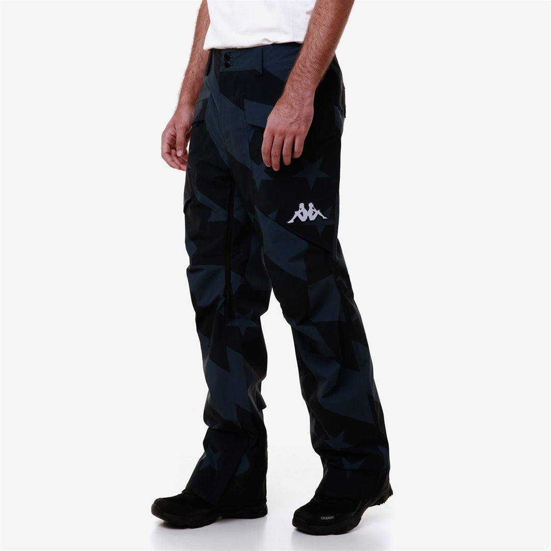 Pantalon de snowboard bleu unisexe coupe classique avec protection imperméable main
