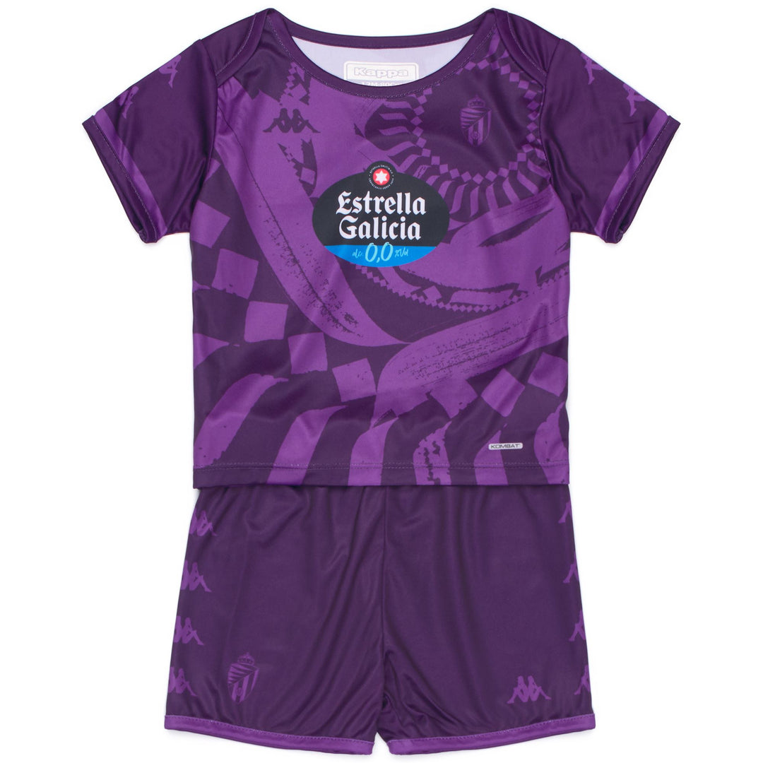 Completo da calcio unisex per bambini pantaloncini e maglietta del Real Valladolid 01