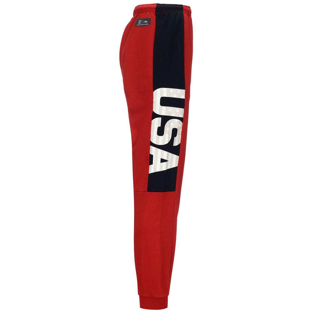 Red and Blue Unisex Ski Trousers in Brushed Fleece Fabric 02