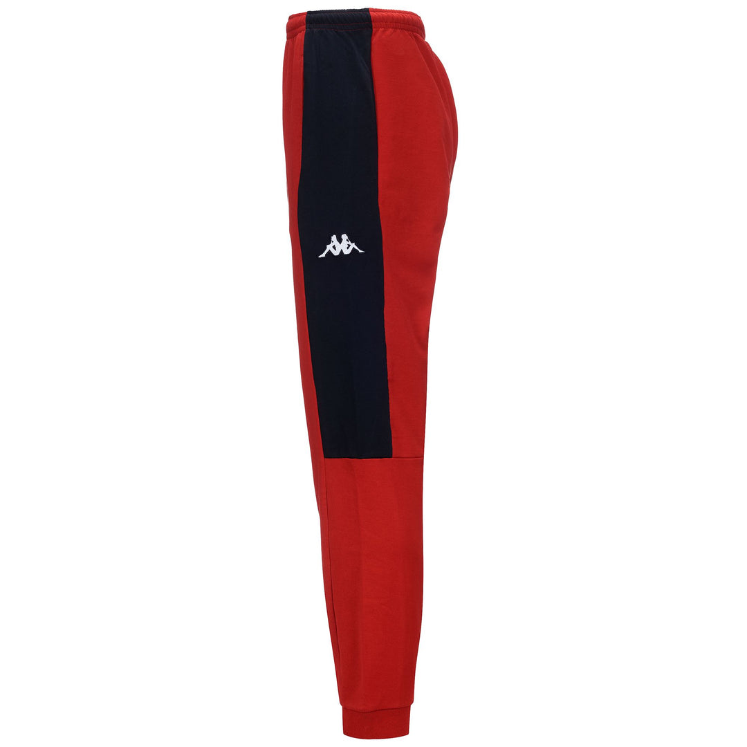 Pantaloni da sci unisex rossi e blu in tessuto pile garzato main