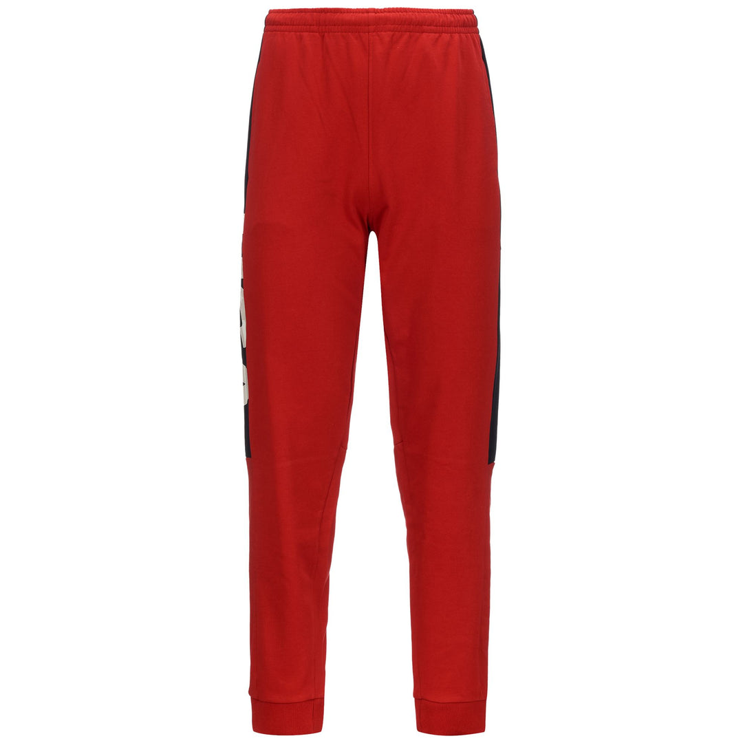 Pantaloni da sci unisex rossi e blu in tessuto pile garzato 01