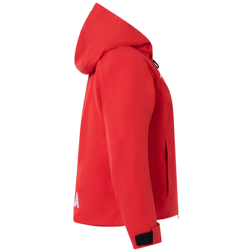 Red Women's Padded Ski Jacket with Waterproof Protection 02