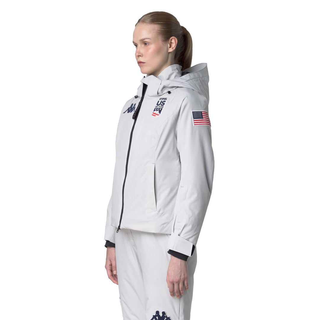 Light grey Women's Padded Waterproof Jacket for Skiing main