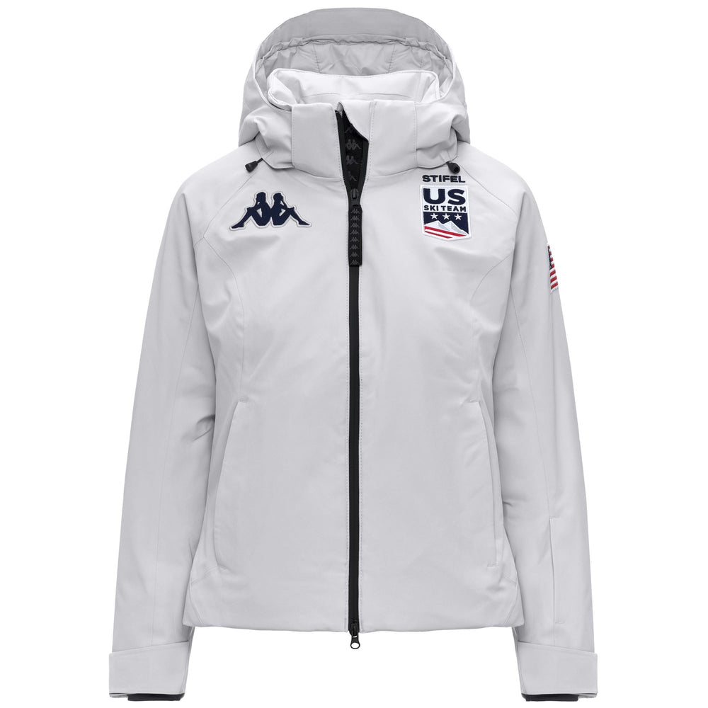 Light grey Women's Padded Waterproof Jacket for Skiing 02