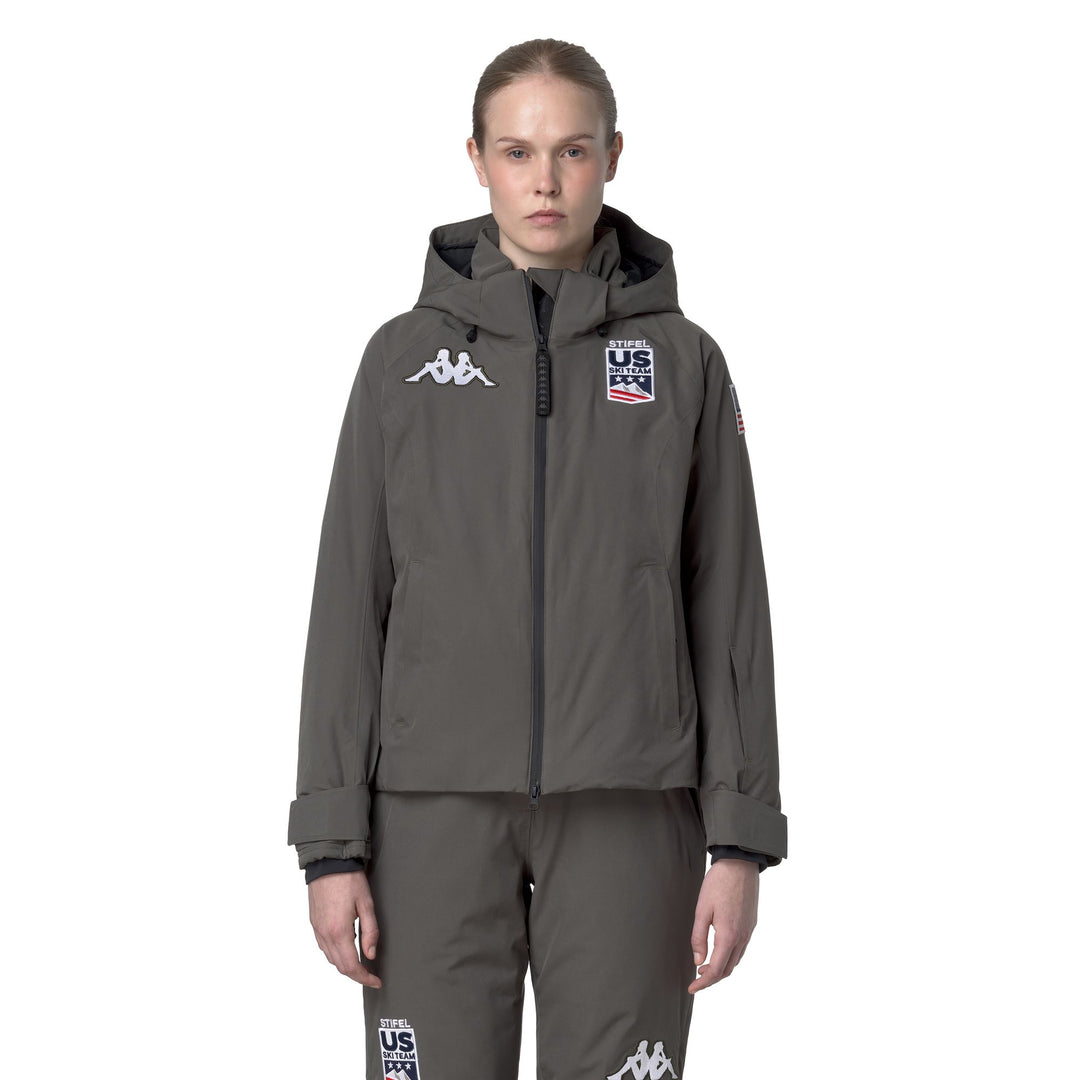 Green Women's Waterproof Ski Jacket with Padding 01