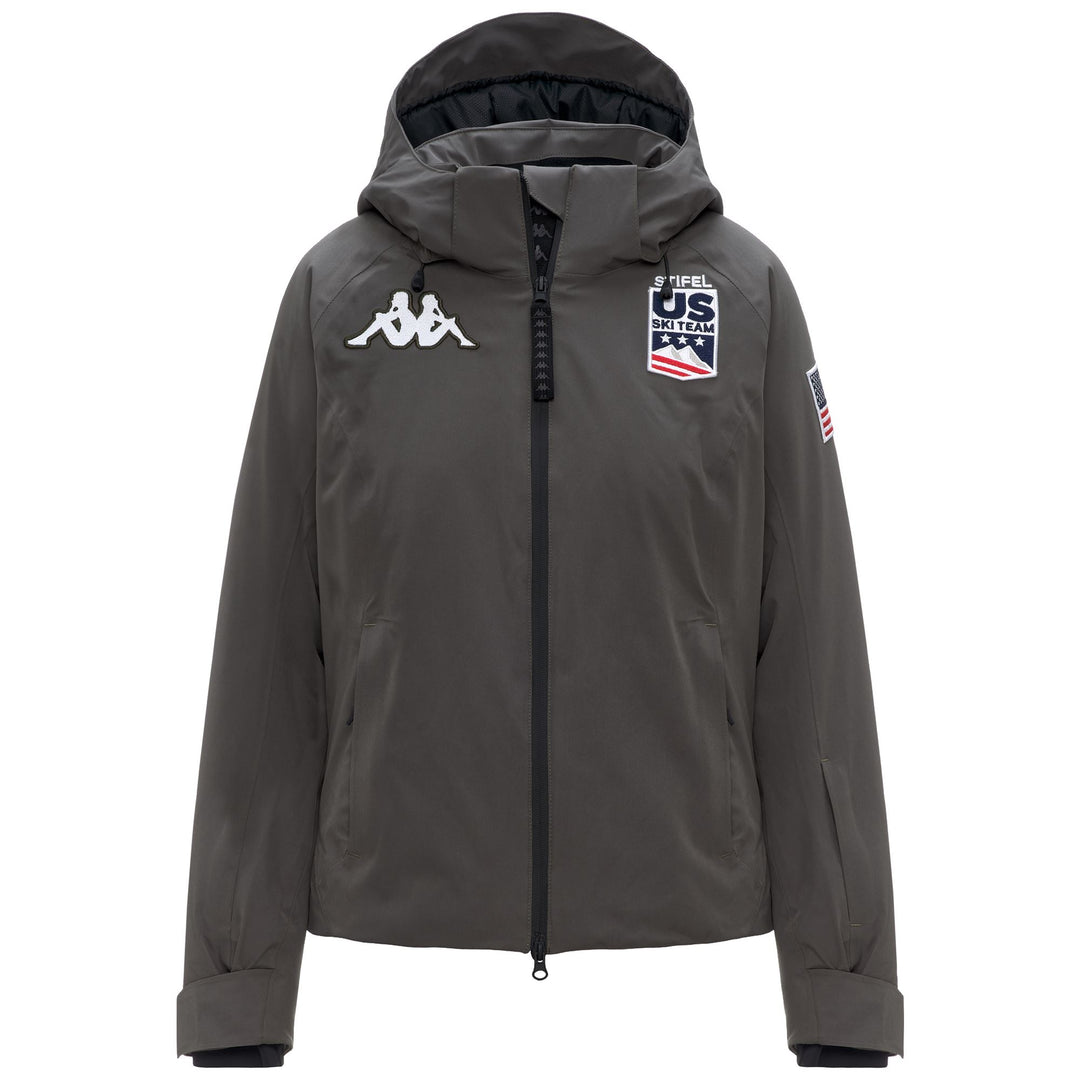 Chaqueta de esquí impermeable verde para mujer con acolchado main