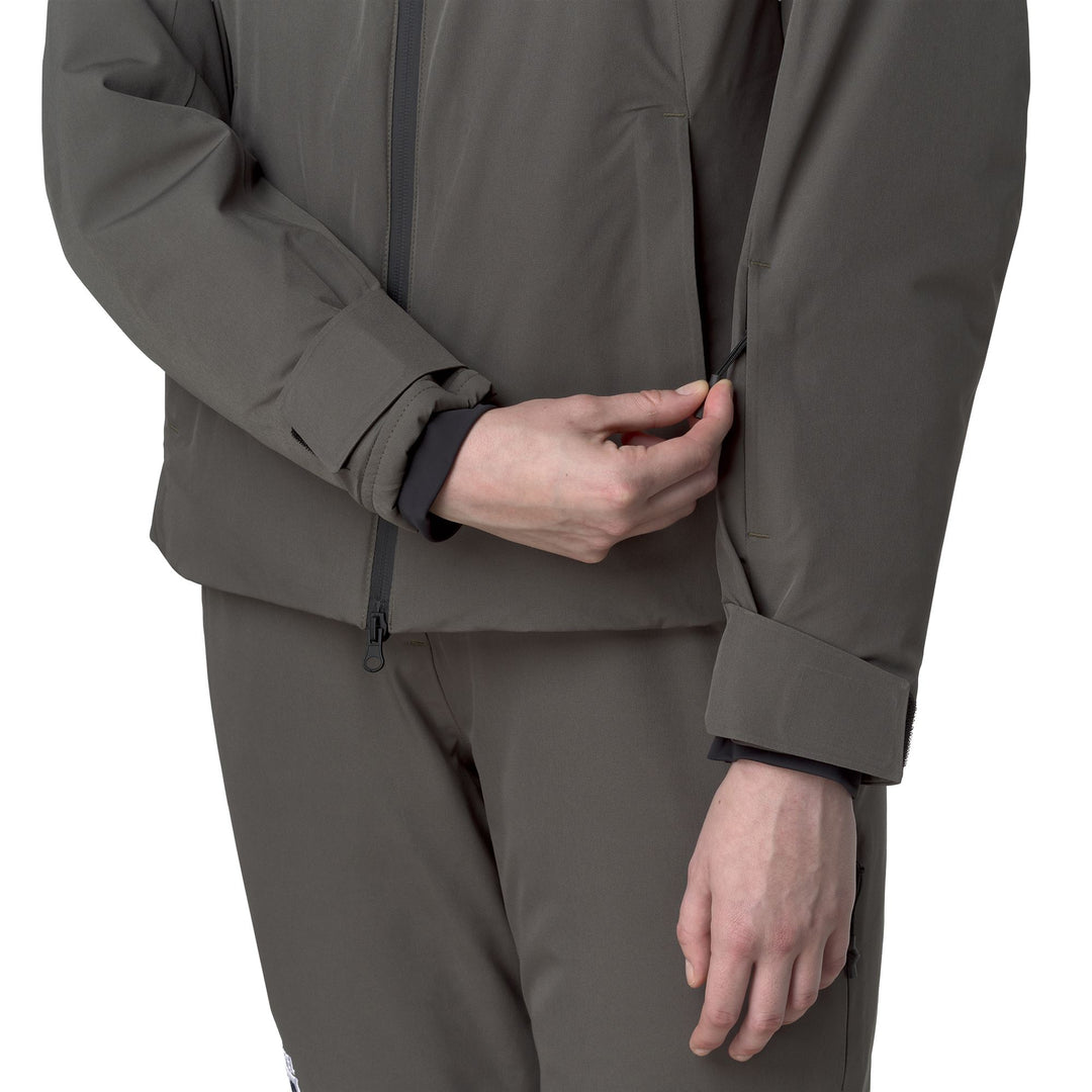 Chaqueta de esquí impermeable verde para mujer con acolchado main