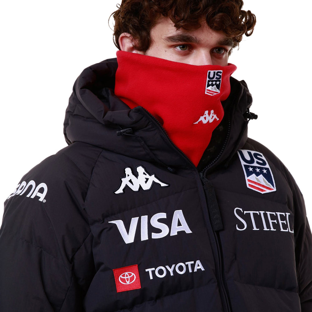 Sciarpa Unisex Rossa in Tessuto Polare con Logo Ricamato main