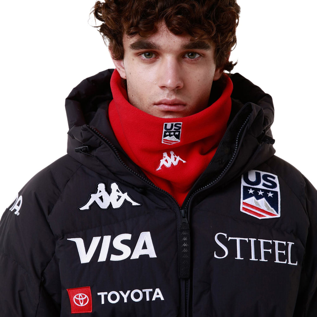 Sciarpa Unisex Rossa in Tessuto Polare con Logo Ricamato main