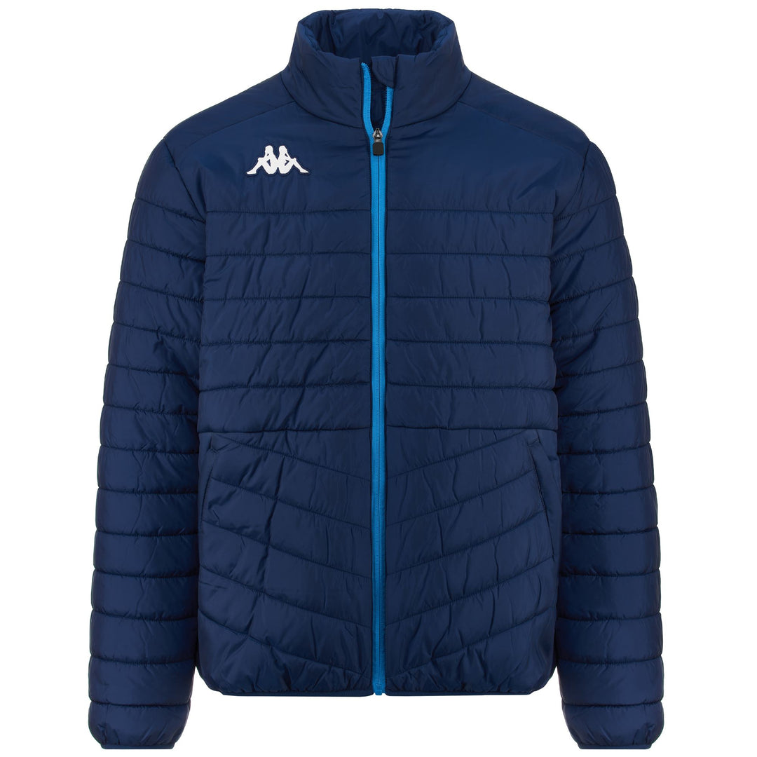 Veste matelassée de football bleue pour homme, coupe ajustée 01