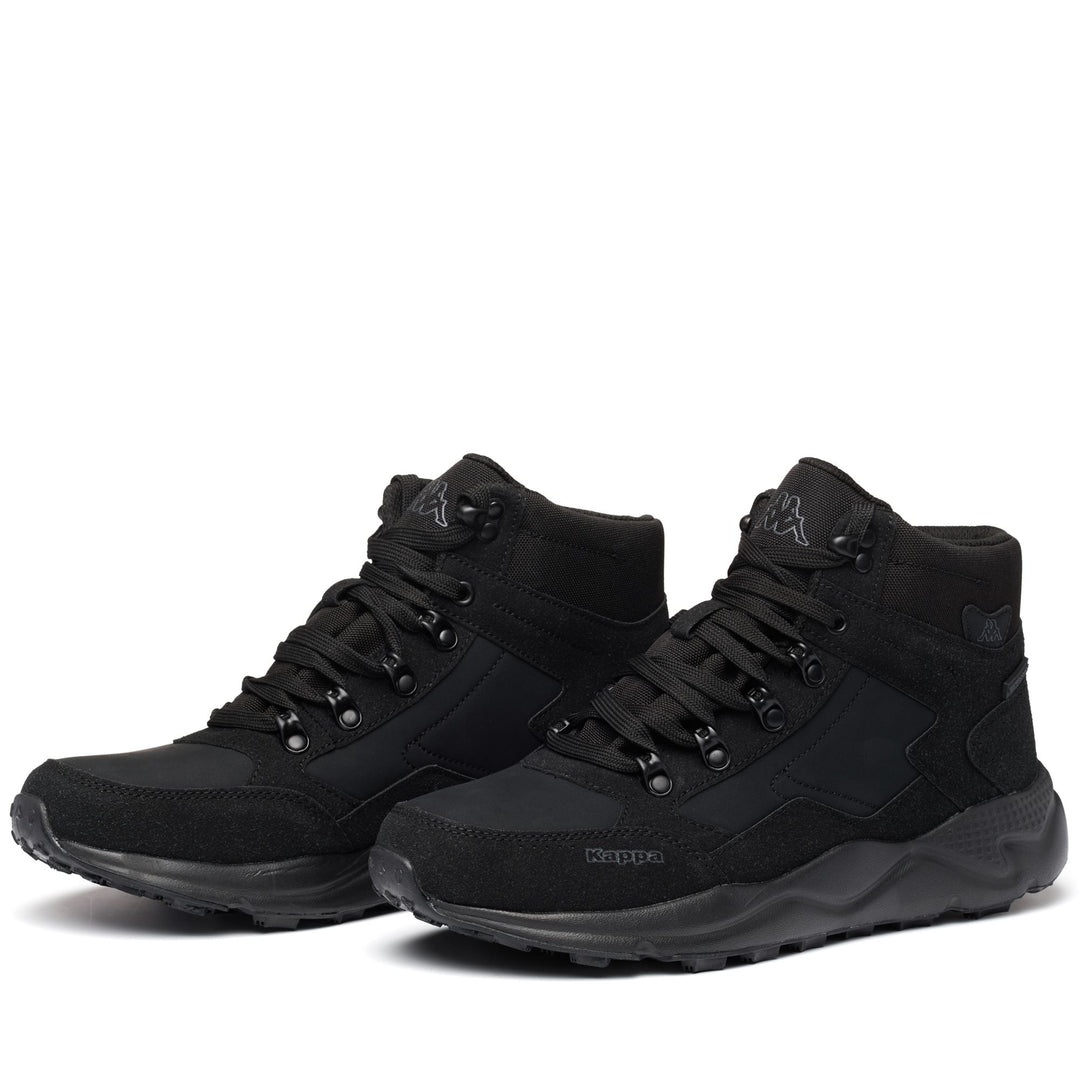 Black Men's Laced Ankle Boots for Walking with Memory Foam 01