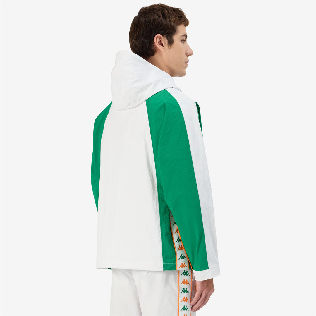 White green Men's Oversized Hooded Jacket with Zipper main