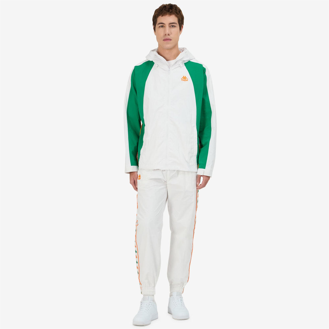 White green Men's Oversized Hooded Jacket with Zipper main