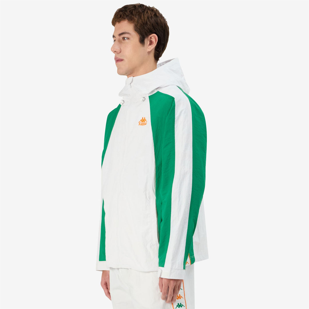 White green Men's Oversized Hooded Jacket with Zipper main