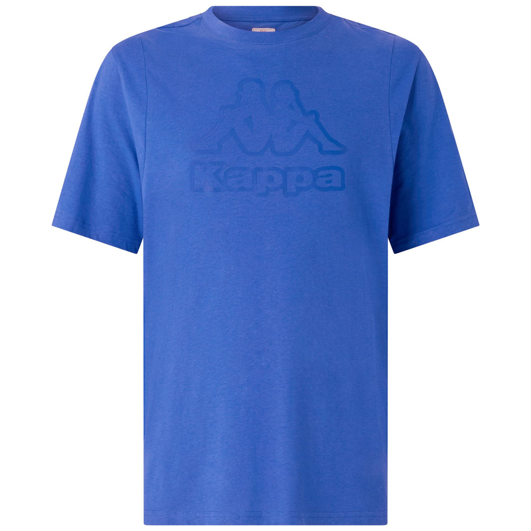 Maglietta in Cotone Stile Sportivo Uomo Blu Reale. 01